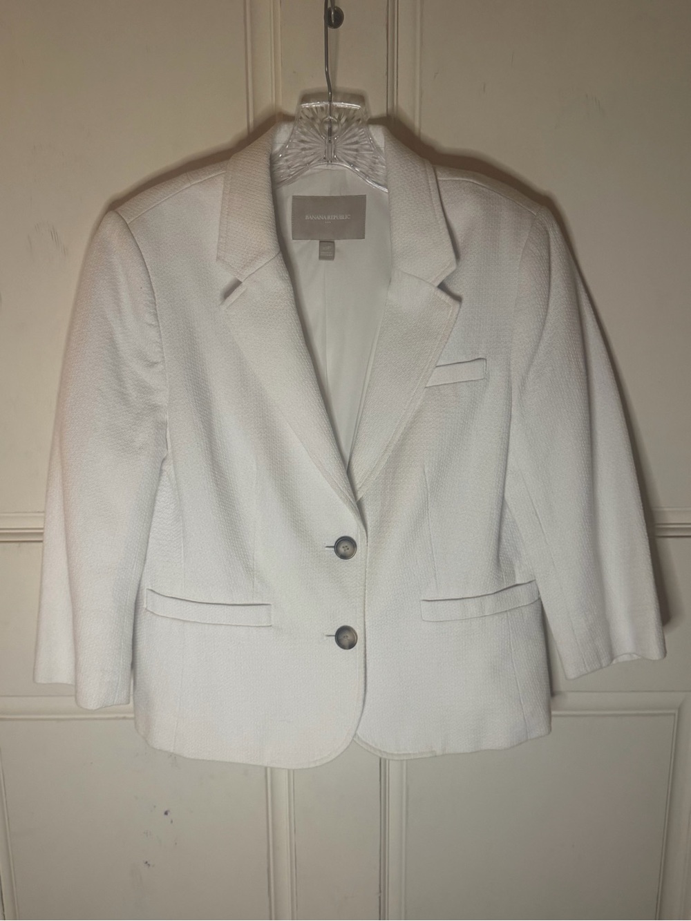 Banana Republic Off-White Textured Blazer